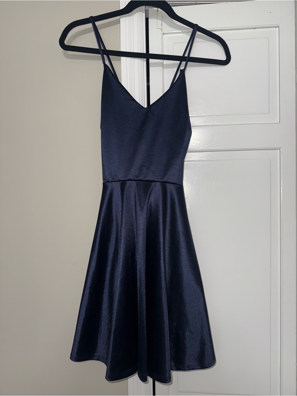 Navy Blue Satin MiniDress